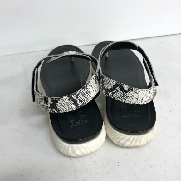 Naturalizer LINCOLN White Snake Leather Ankle Strap Thong Sandals Size 8 - Picture 2 of 7